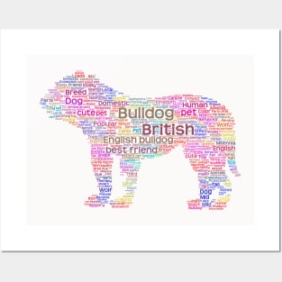 English Bulldog Animal Pet Text Word Cloud Posters and Art